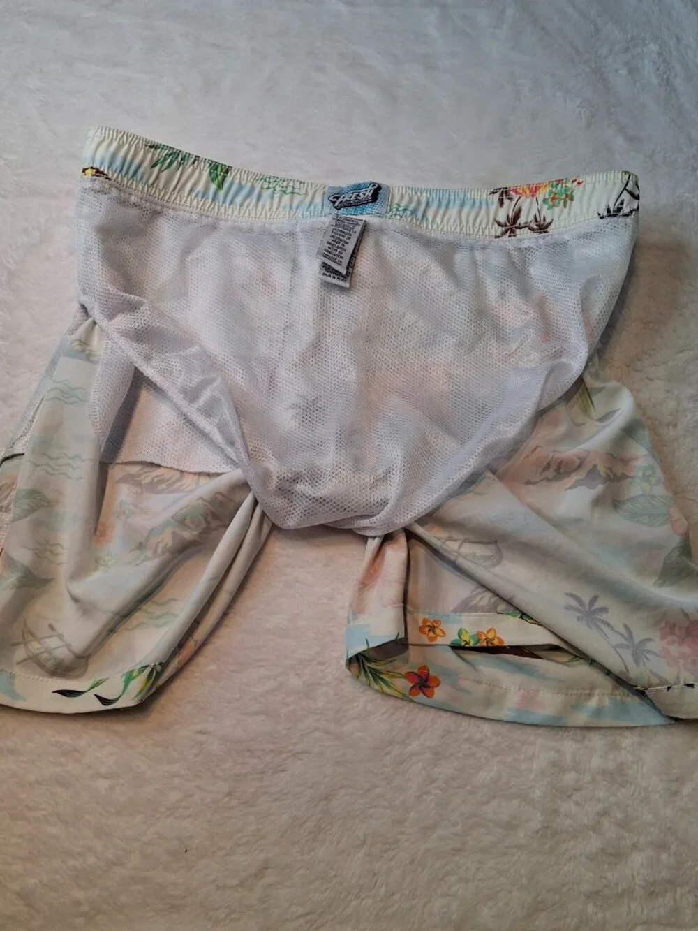 Fresh Prints of Bel-Air Mens Hawaiian Swim Trunks Sz XL Tropical Novelty Print